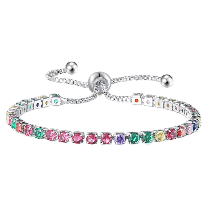 Women Bracelet Multicolor Cubic Zirconia Ladies Adjustable Beads Bangle for Party Image 11