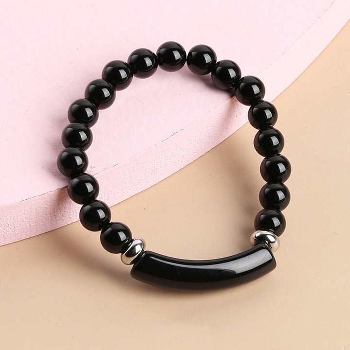 Women Bracelet 8mm Round Beads Natural Stones Elegant Pink Faux Crystal Bridge Ladies Bracelet Fashion Jewelry Image 9