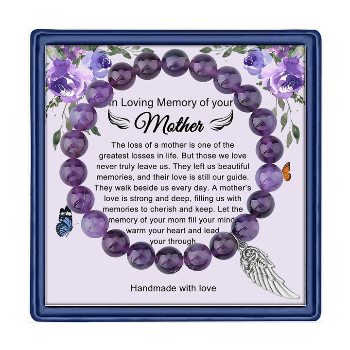 Purple Beads Bracelet Glossy Finish Angel Pendant Electroplating Jewelry Accessory for Girls Granddaughter Image 2