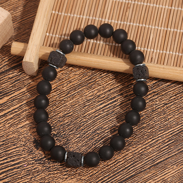 Adjustable Bracelet Matte Natural Stone Bracelet Handcrafted Beads Stretch Bracelet Fathers Day Gift for Men Image 10