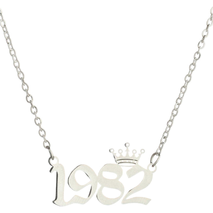 Women Sweater Chain Year 1980-1999 Stainless Steel Meaningful Number Necklace Jewelry Gifts Image 6