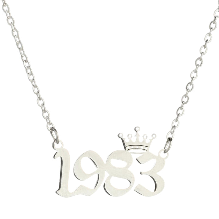 Women Sweater Chain Year 1980-1999 Stainless Steel Meaningful Number Necklace Jewelry Gifts Image 7