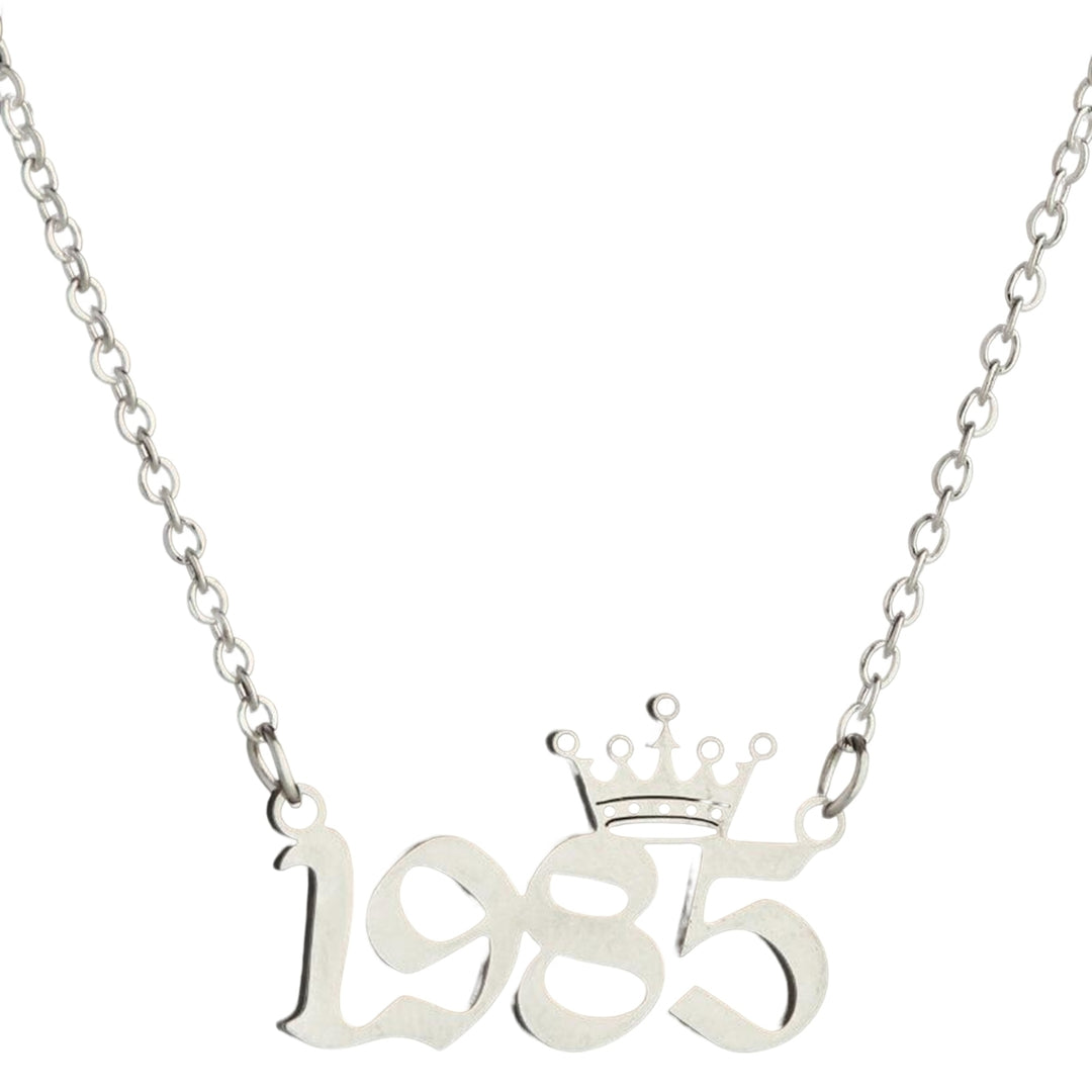 Women Sweater Chain Year 1980-1999 Stainless Steel Meaningful Number Necklace Jewelry Gifts Image 9