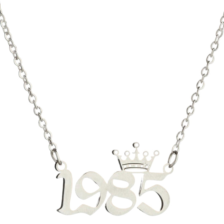 Women Sweater Chain Year 1980-1999 Stainless Steel Meaningful Number Necklace Jewelry Gifts Image 9