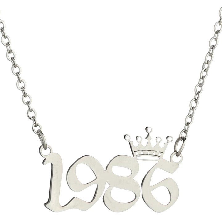 Women Sweater Chain Year 1980-1999 Stainless Steel Meaningful Number Necklace Jewelry Gifts Image 10