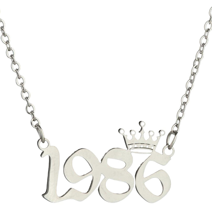 Women Sweater Chain Year 1980-1999 Stainless Steel Meaningful Number Necklace Jewelry Gifts Image 1