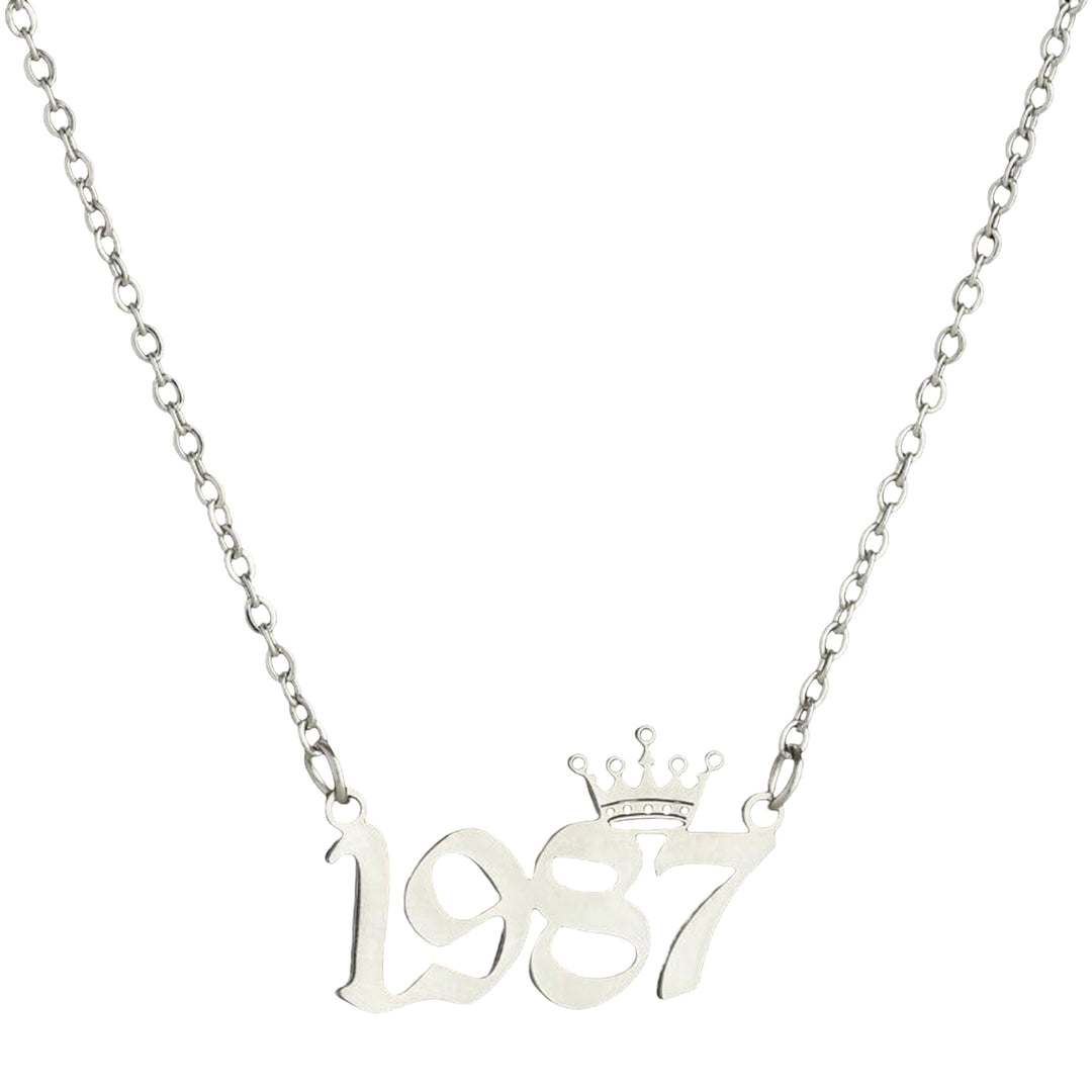 Women Sweater Chain Year 1980-1999 Stainless Steel Meaningful Number Necklace Jewelry Gifts Image 11