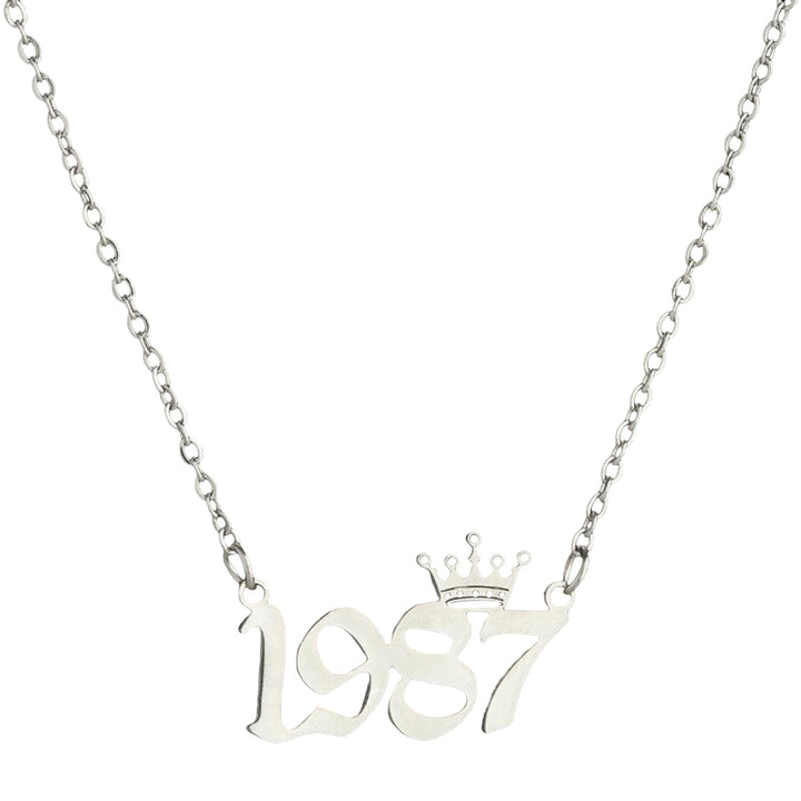 Women Sweater Chain Year 1980-1999 Stainless Steel Meaningful Number Necklace Jewelry Gifts Image 11