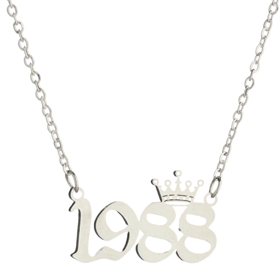 Women Sweater Chain Year 1980-1999 Stainless Steel Meaningful Number Necklace Jewelry Gifts Image 12