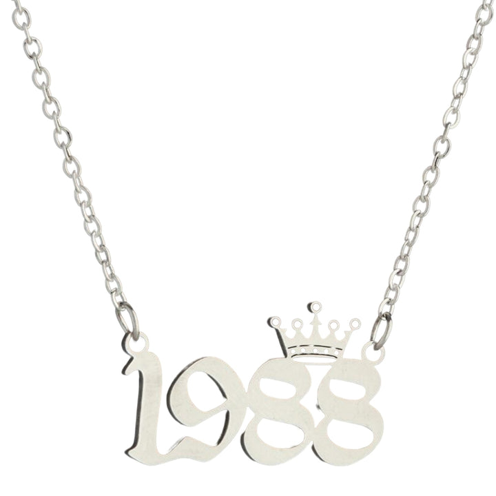 Women Sweater Chain Year 1980-1999 Stainless Steel Meaningful Number Necklace Jewelry Gifts Image 12