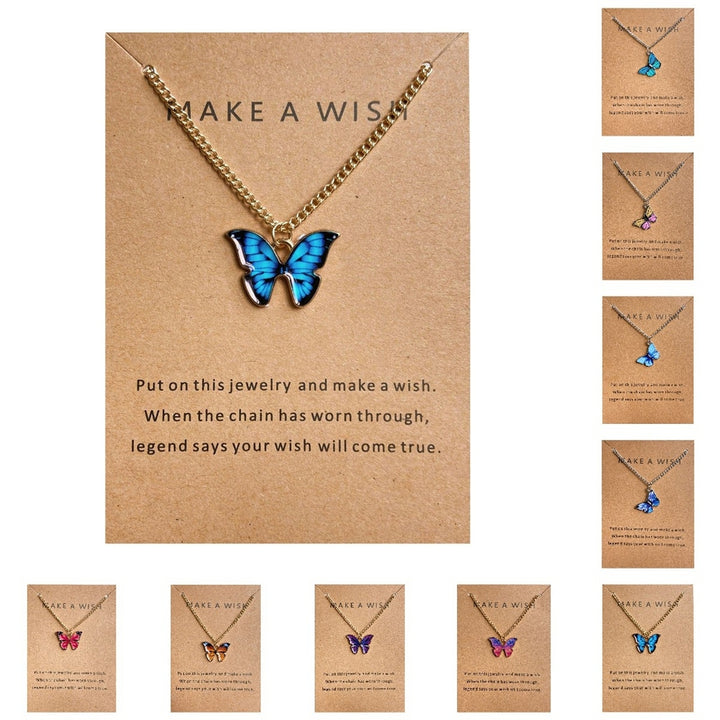 Women Necklace Vivid Exquisite Smooth Edge Polished Butterflies Shape Dating Neck Chain Female Accessory Image 1