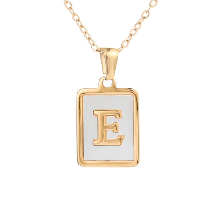 Pendant Necklace Square A-Z Letters Jewelry Plated Geometric Clavicle Chain for Wedding Image 6