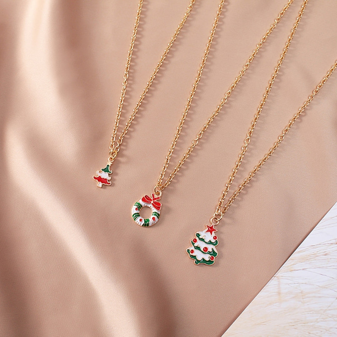 Women Necklace Decorative All-match Glittery Delicate Christmas Theme Pendant Necklace for Daily Wear Image 9