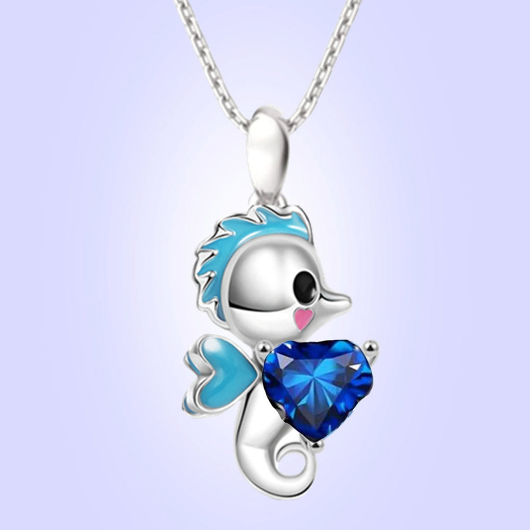 Pendant Necklace Festive Personality Rhinestone Easter Cartoon Fox Rabbit Seahorse Women Necklace Jewelry Accessory Image 8