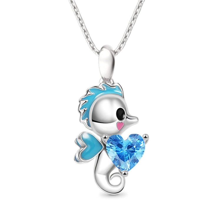 Pendant Necklace Festive Personality Rhinestone Easter Cartoon Fox Rabbit Seahorse Women Necklace Jewelry Accessory Image 1