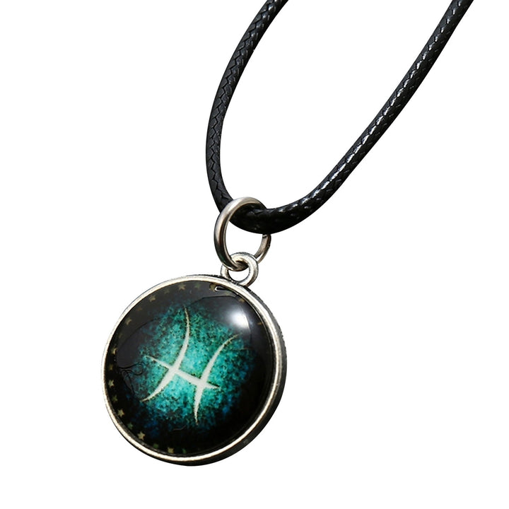 Horoscope Pendant Necklace with Extended Chain Dress Up Hypoallergenic Luminous 12 Constellation Necklace Fashion Image 9