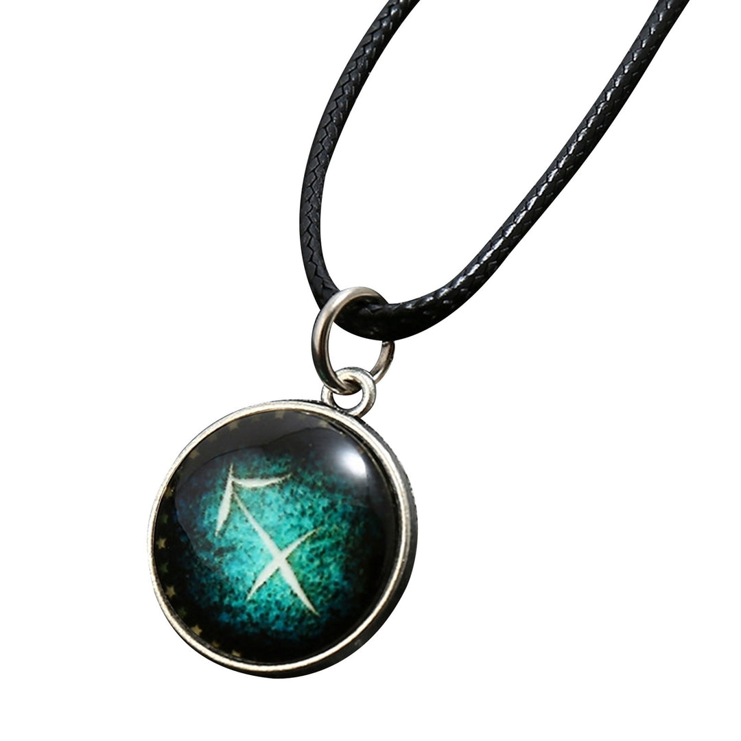 Horoscope Pendant Necklace with Extended Chain Dress Up Hypoallergenic Luminous 12 Constellation Necklace Fashion Image 10