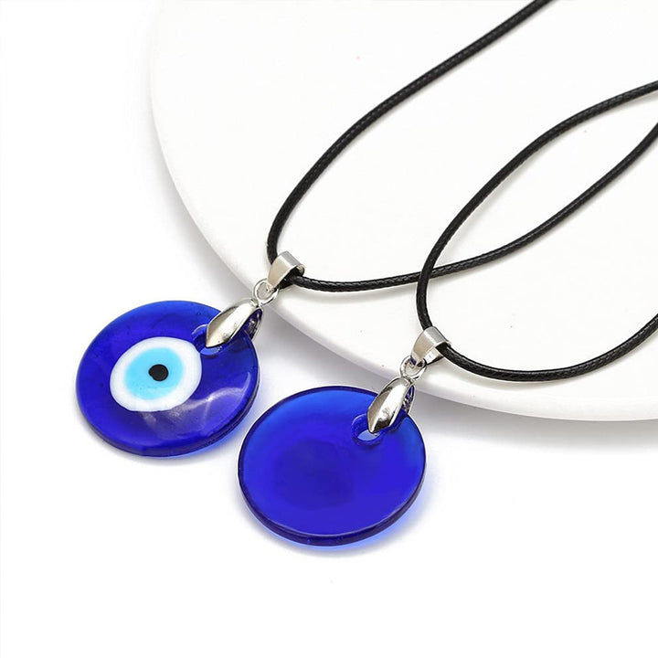 Round Heart Dangle Adjustable Faux Leather Rope Unisex Necklace Eye Pendant Party Necklace Jewelry Accessories Image 11