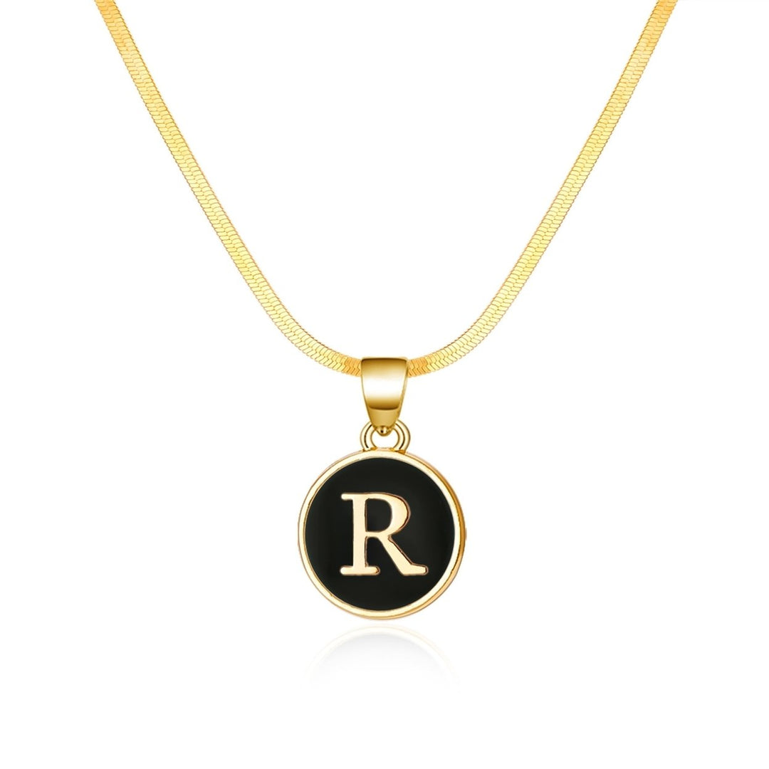 Pendant Necklace Alphabet Name First Letter Luster Colorfast Stainless Lightweight Adjustable Extended Length Women Image 8