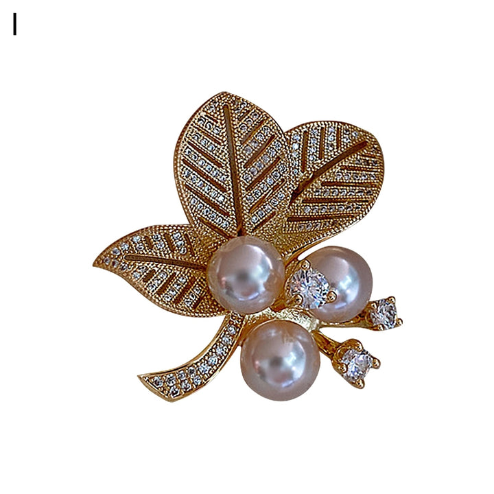 Brooch Pin Bow Faux Pearls Female Sparkling Long Lasting Brooch Clothes Decor Image 7