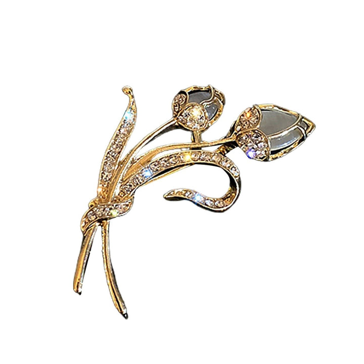 Brooch Pin Wheat Ears Shaped Rhinestones Jewelry Flower Faux Pearl Brooch Clothes Decor Image 1