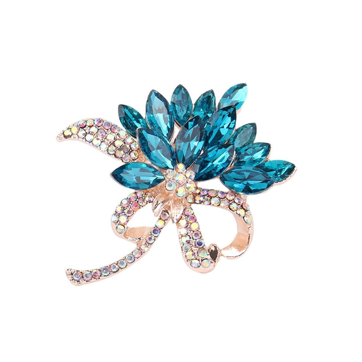 Brooch Pin Bauhinia Faux Crystal Jewelry Shining Floral Brooch Clothing Accessories Image 4