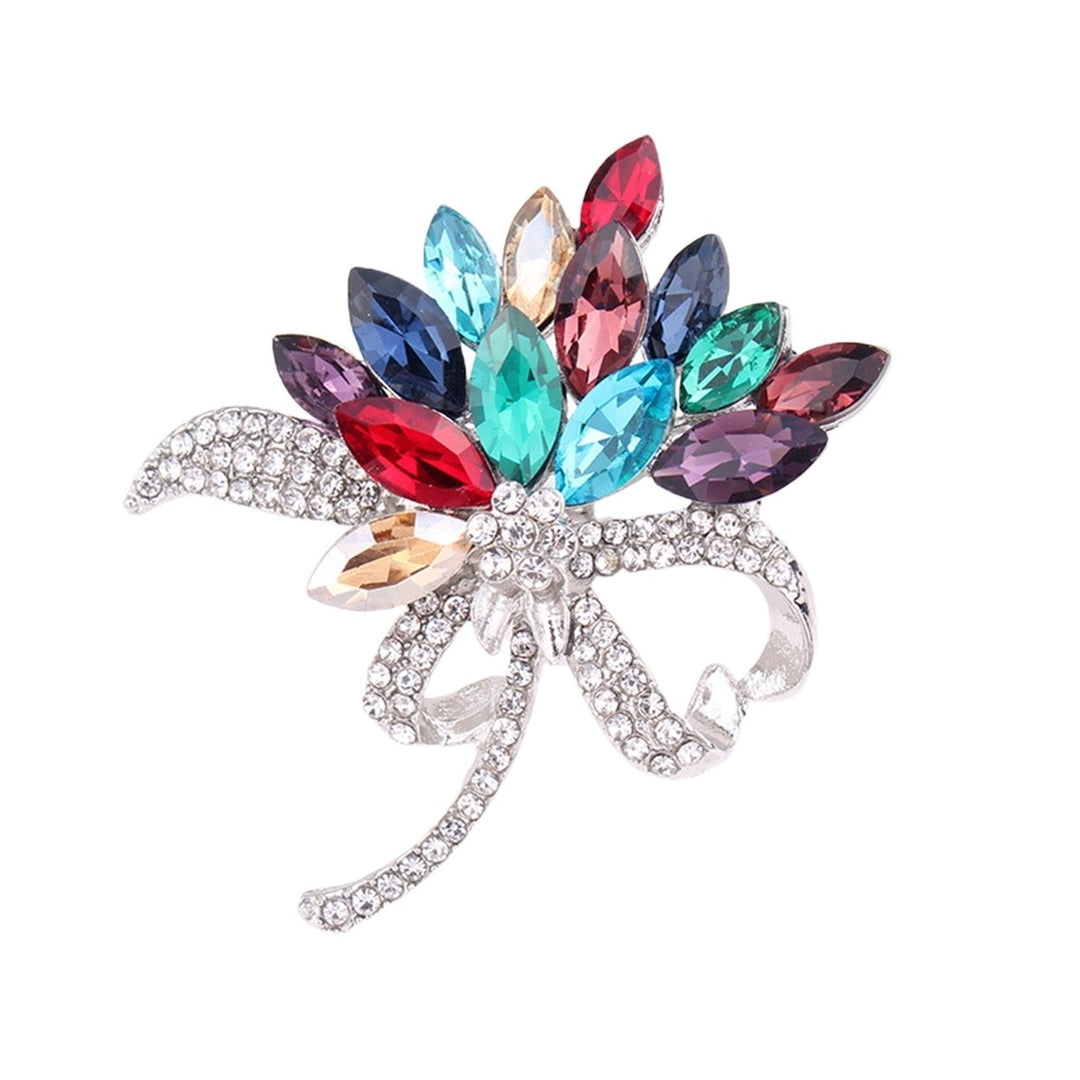 Brooch Pin Bauhinia Faux Crystal Jewelry Shining Floral Brooch Clothing Accessories Image 6