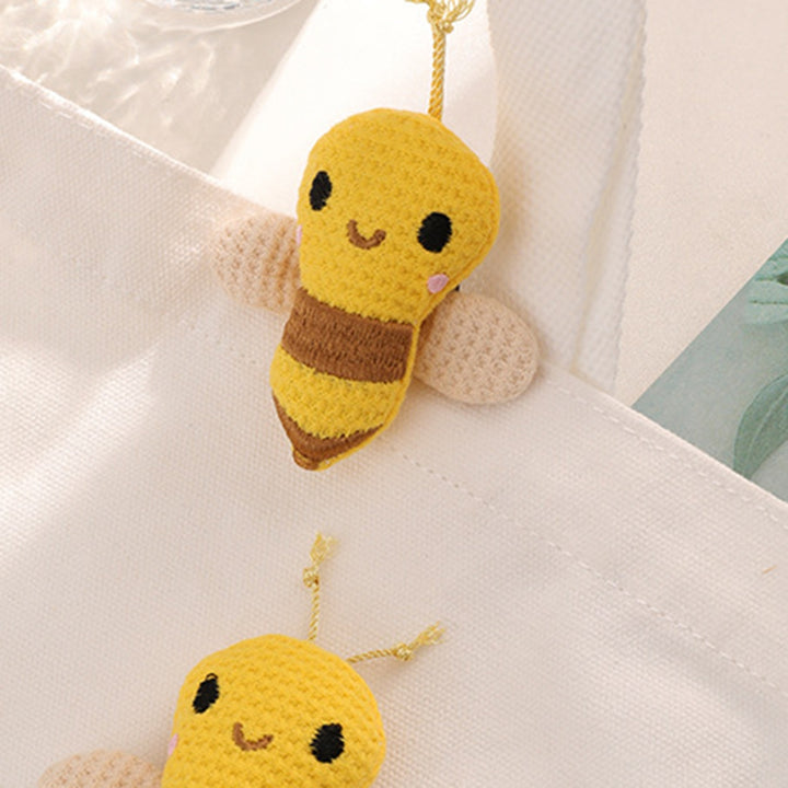 Backpack Ornament Creative Shape Fade-Resistant Fabric Simple Cartoon Bee-Shaped Brooch Pin Clothes Badge Birthday Gift Image 4