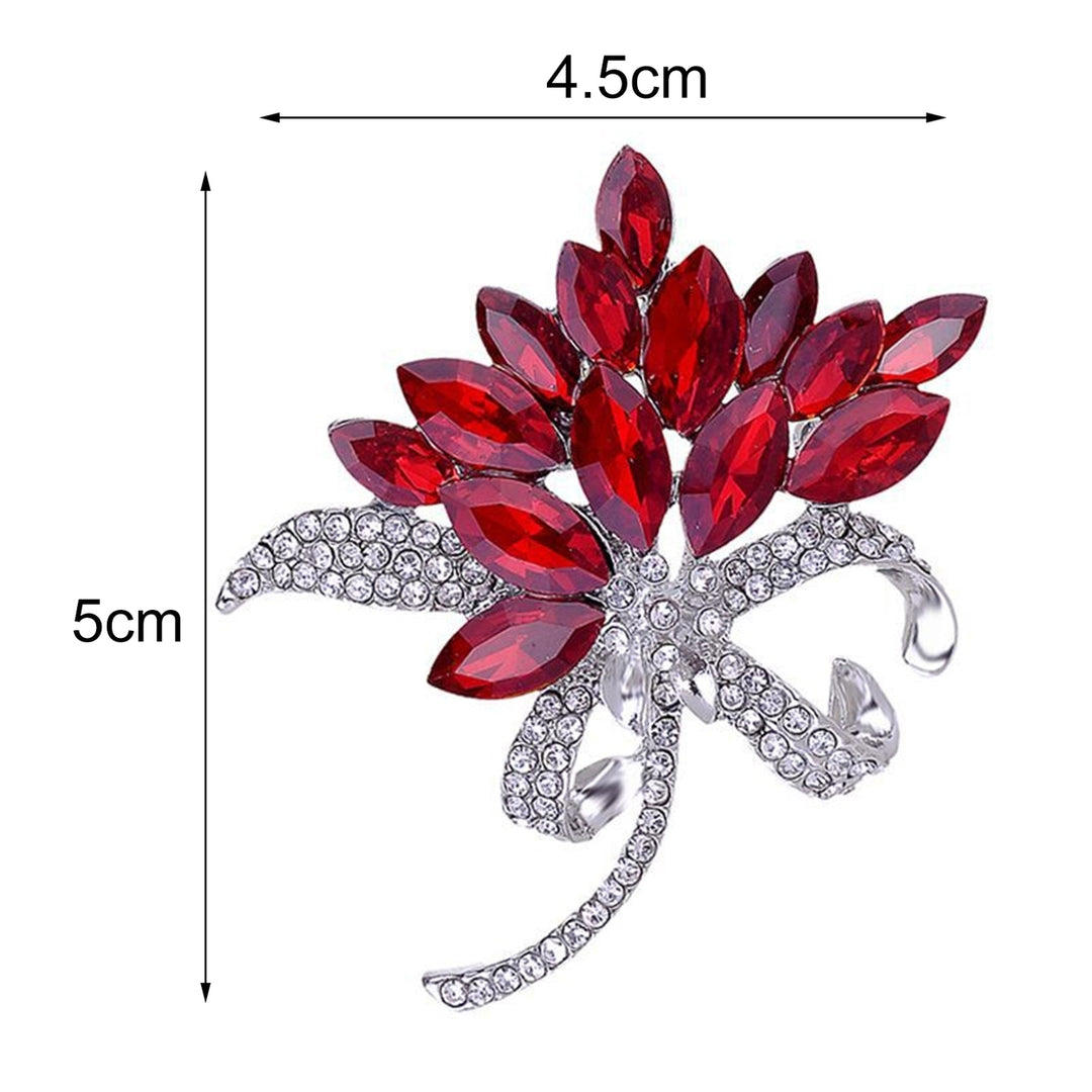 Brooch Pin Bauhinia Faux Crystal Jewelry Shining Floral Brooch Clothing Accessories Image 11