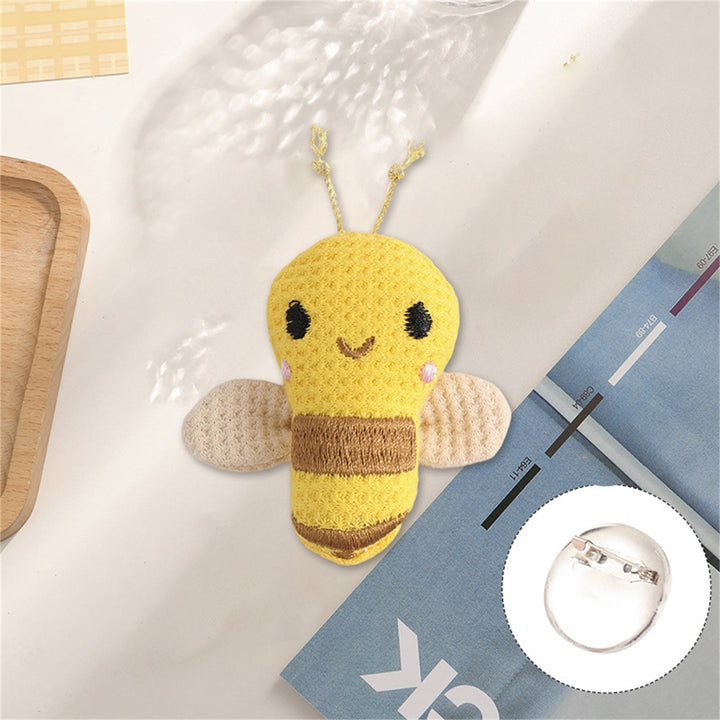 Backpack Ornament Creative Shape Fade-Resistant Fabric Simple Cartoon Bee-Shaped Brooch Pin Clothes Badge Birthday Gift Image 8