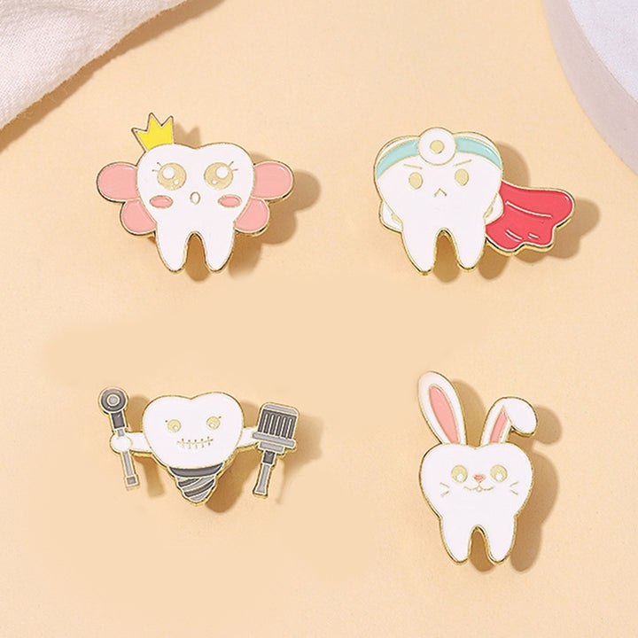 Cartoon Oral Health Enamel Pin Funny Tooth Shape Brooch Dentist Lapel Badge Coat Bag Accessories Jewelry Gift Image 1