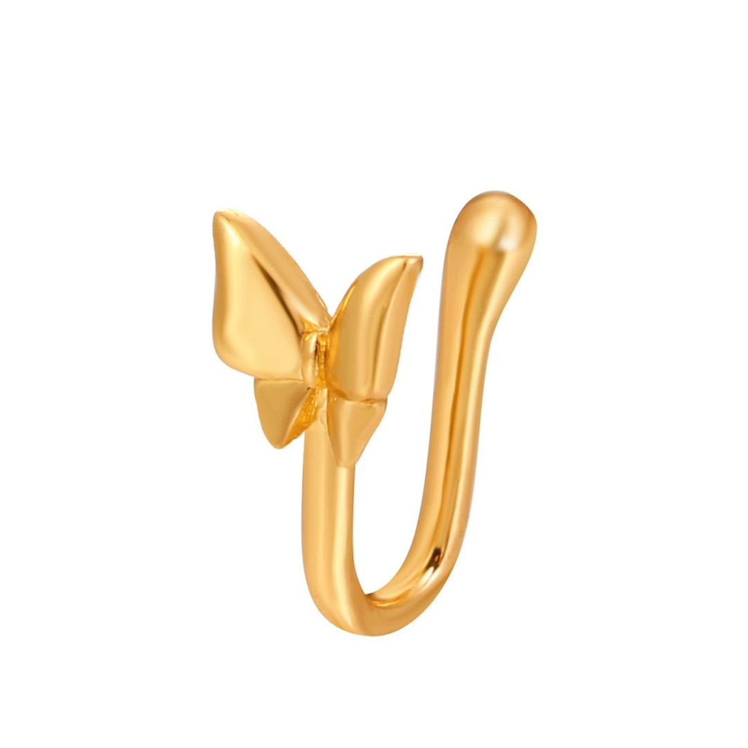 Nose Clip Non-Piercing U-shaped Multi-styles Unisex Sparkling Rhinestone Fishtail Fake Nose Cuff Hoop Ring Fashion Image 7