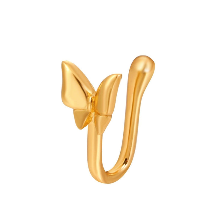 Nose Clip Non-Piercing U-shaped Multi-styles Unisex Sparkling Rhinestone Fishtail Fake Nose Cuff Hoop Ring Fashion Image 1