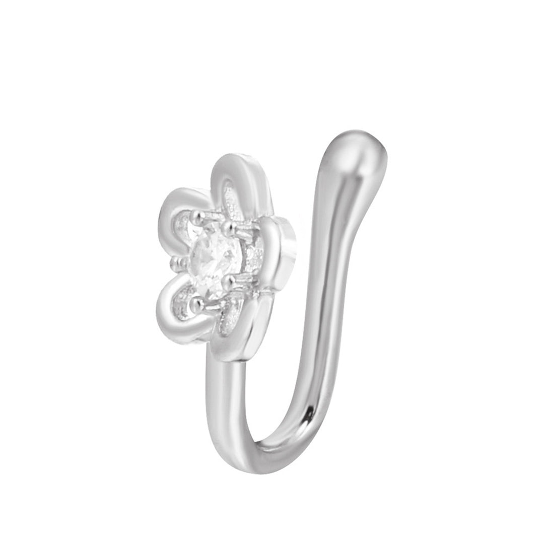 Nose Clip Non-Piercing U-shaped Multi-styles Unisex Sparkling Rhinestone Fishtail Fake Nose Cuff Hoop Ring Fashion Image 10