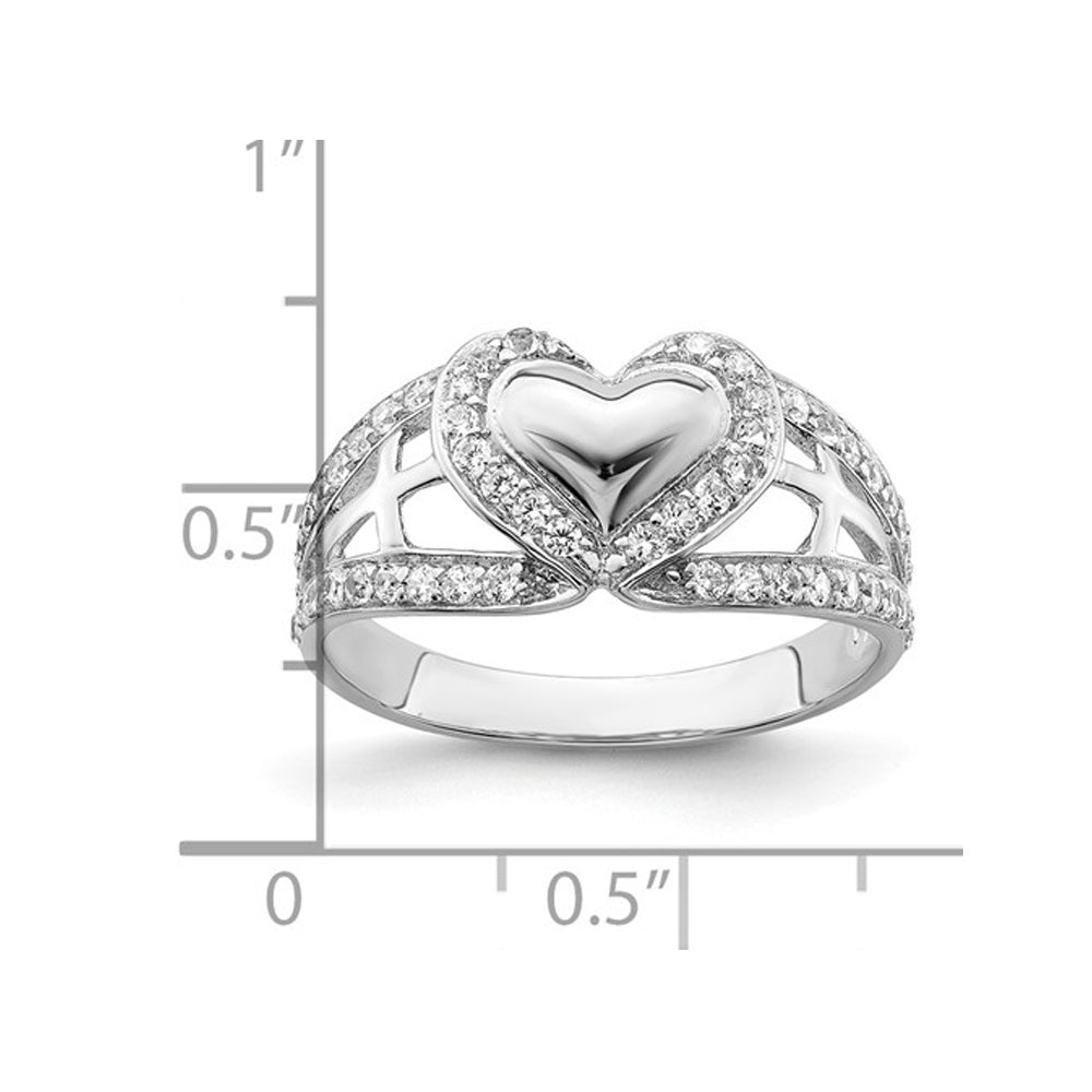 Pure Heart Ring in Sterling Silver with Synthetic Cubic Zirconia (CZ) Image 4