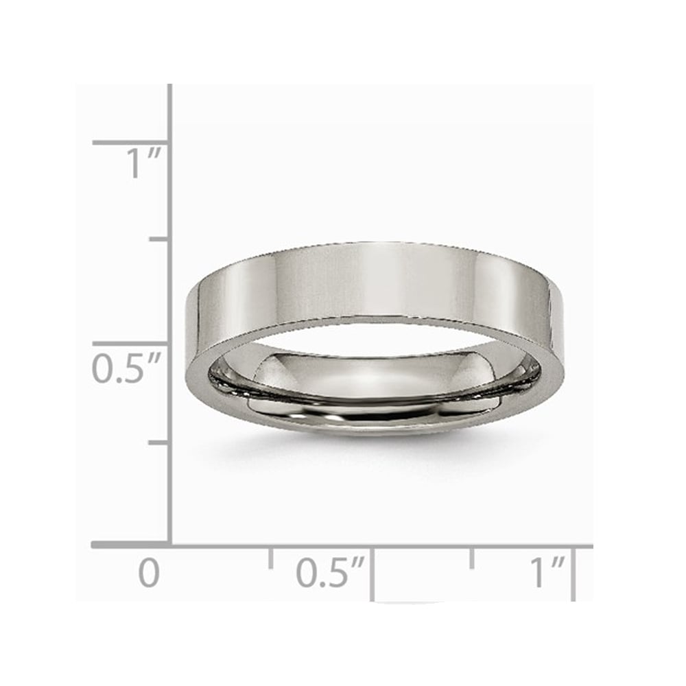 Ladies or Mens Chisel Titanium 5mm Comfort Fit Wedding Band Ring Image 4