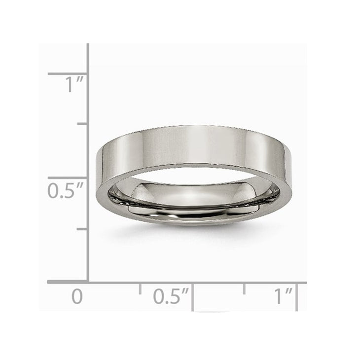 Ladies or Mens Chisel Titanium 5mm Comfort Fit Wedding Band Ring Image 4