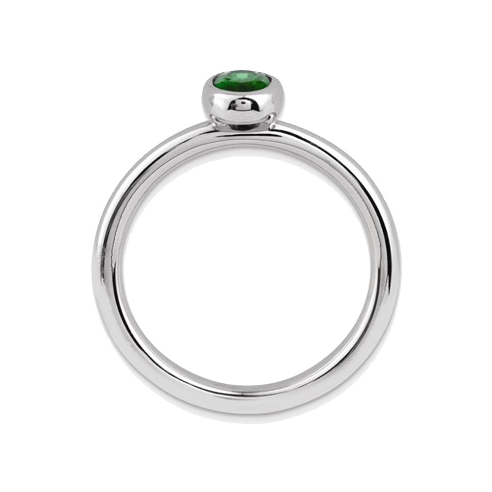 Lab-Created Emerald Ring 2/5 Carat (ctw) in Sterling Silver Image 4