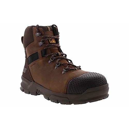 Cat Footwear Mens Accomplice Steel Toe Waterproof Construction Boot REAL BROWN Image 1