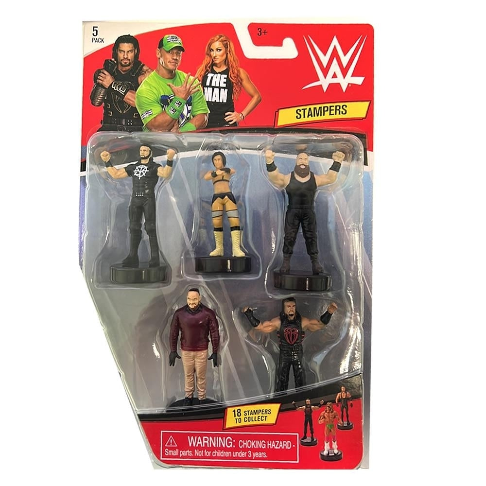 WWE Wrestler Superstar Stampers 5pk Kids Party Decor Character Figures Set PMI International Image 4