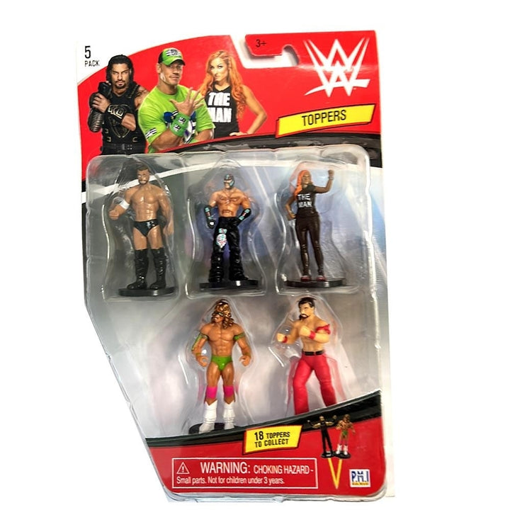 WWE Superstar Pencil Toppers 5pk Party Decor Wrestling Figures Mysterio Warrior PMI International Image 4