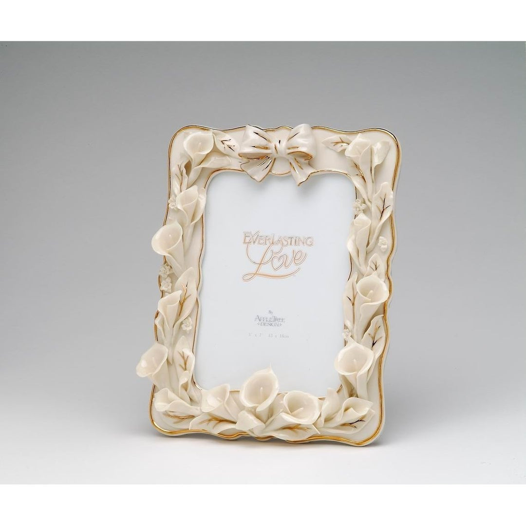 Ceramic Cala Lilies 5x7 Wedding Photo Frame Elegant Gift Image 3