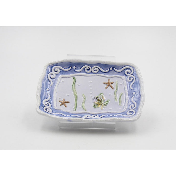 Ceramic Tropical Fish Soap Dish 5.625x4x1 Kitchen Image 2