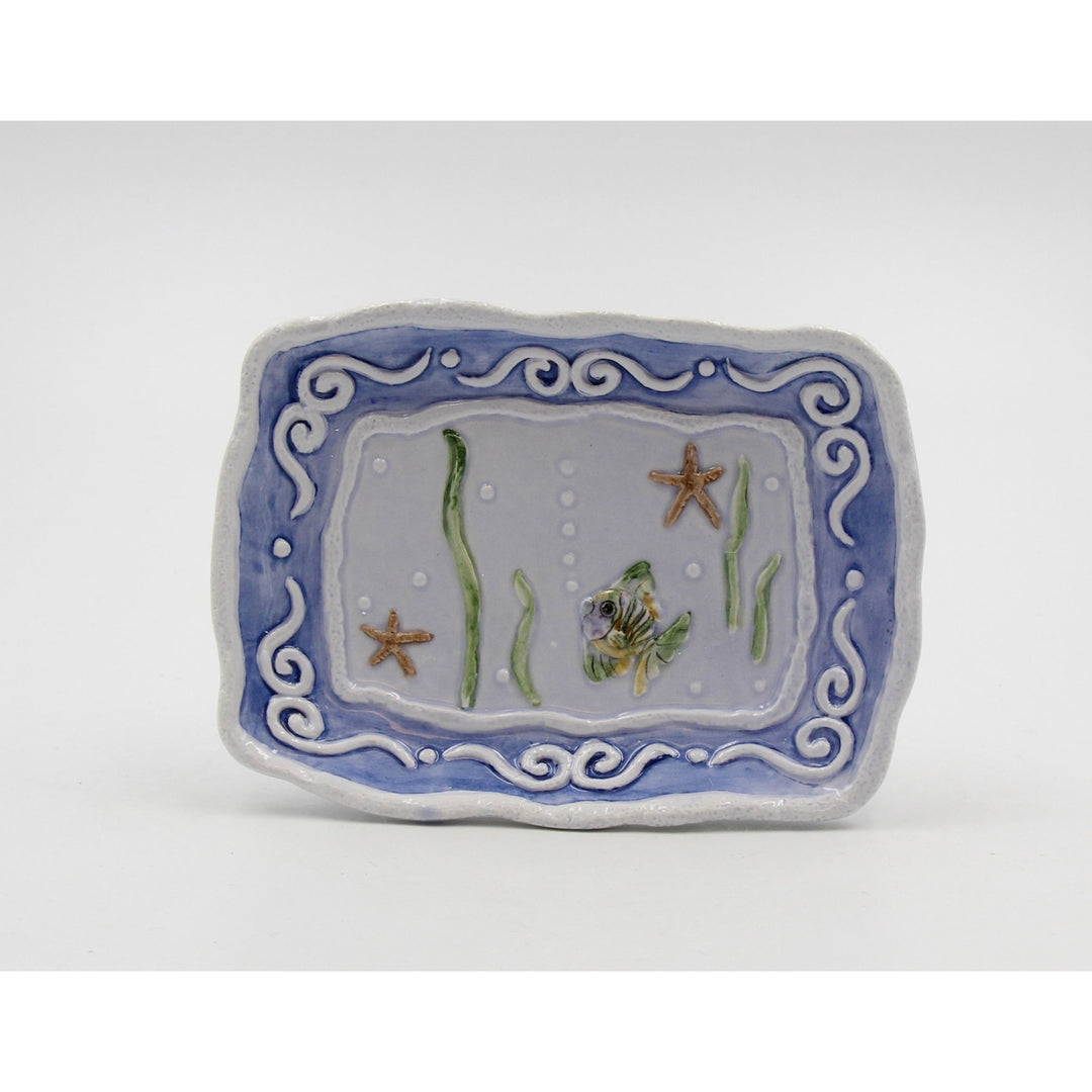 Ceramic Tropical Fish Soap Dish 5.625x4x1 Kitchen Image 3