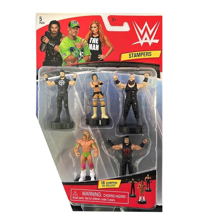 WWE Wrestler Superstar Stampers 5pk Party Cake Toppers Character Figures Set PMI International Image 4