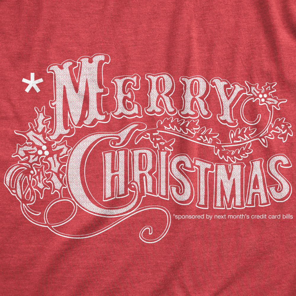 Womens Merry Christmas T Shirt Funny Credit Card Bills Joke Tee For Ladies Image 2