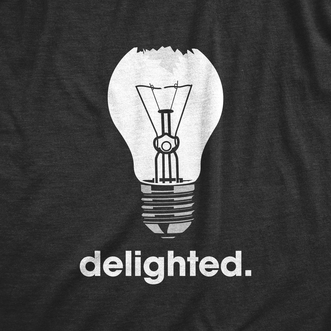 Womens Delighted T Shirt Funny Broken Smashed Light Bulb Joke Tee For Ladies Image 2