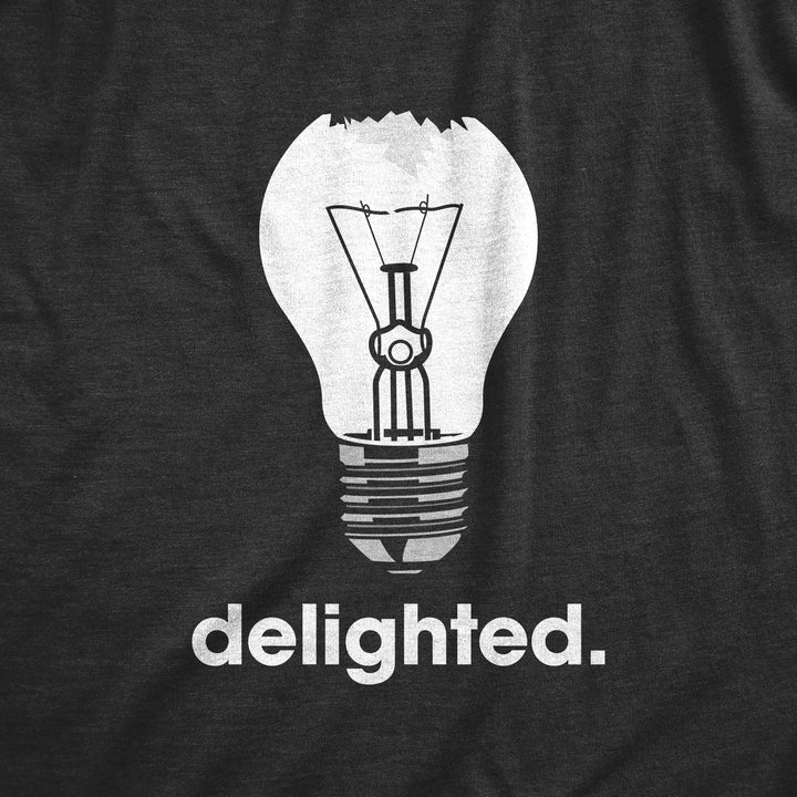 Womens Delighted T Shirt Funny Broken Smashed Light Bulb Joke Tee For Ladies Image 2