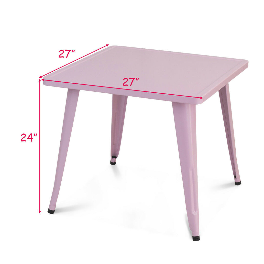 Costway Kids Steel 27 Square Table Children Play Learn Activity Table Indoor Outdoor Image 3