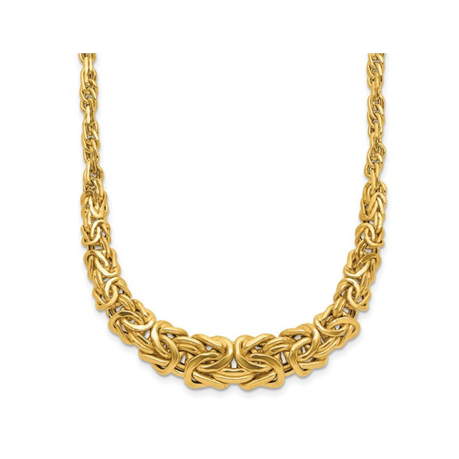 14K Yellow Gold Polished Byzantine Graduated Necklace (18 inches) Image 1